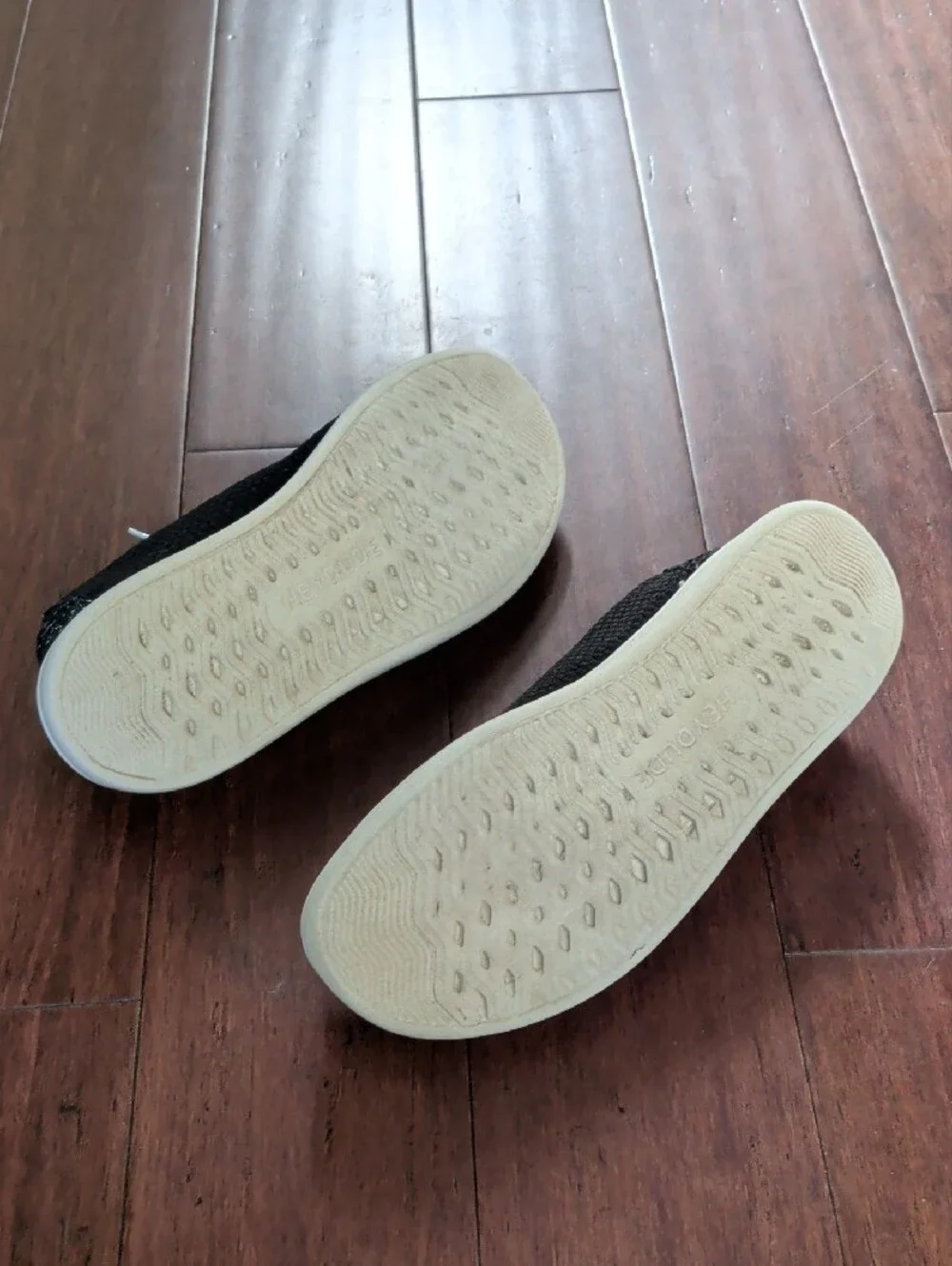 Hey Dude Mens Black Mesh Slip-On Loafers with White Sole